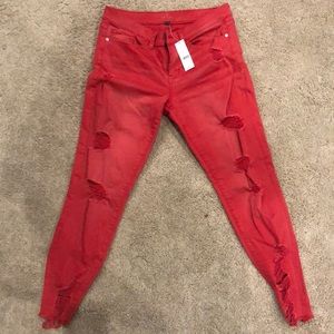 Red NY&Co soho ankle jeans